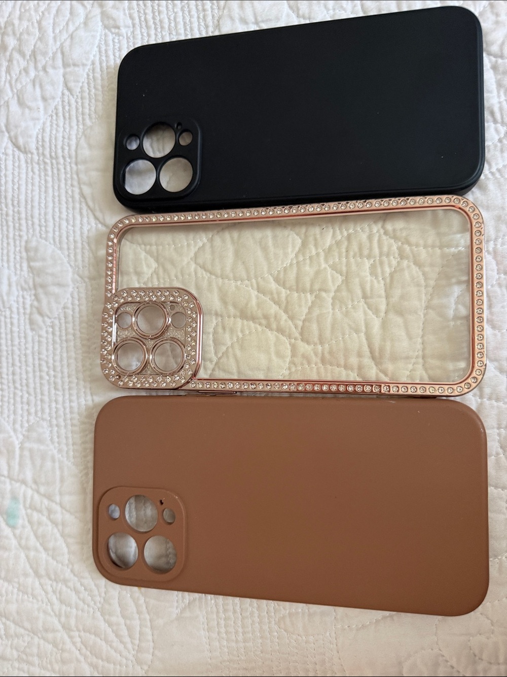 Spigen Phone Case Set - Black, Rose Gold, Brown